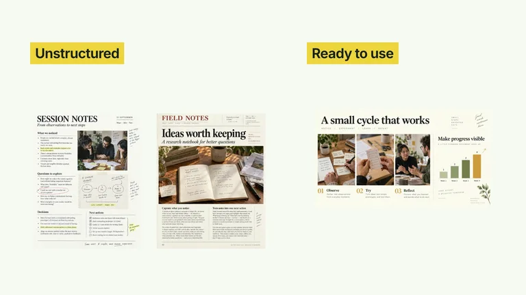 CreatorMotion · Document Collapse Contrast result preview