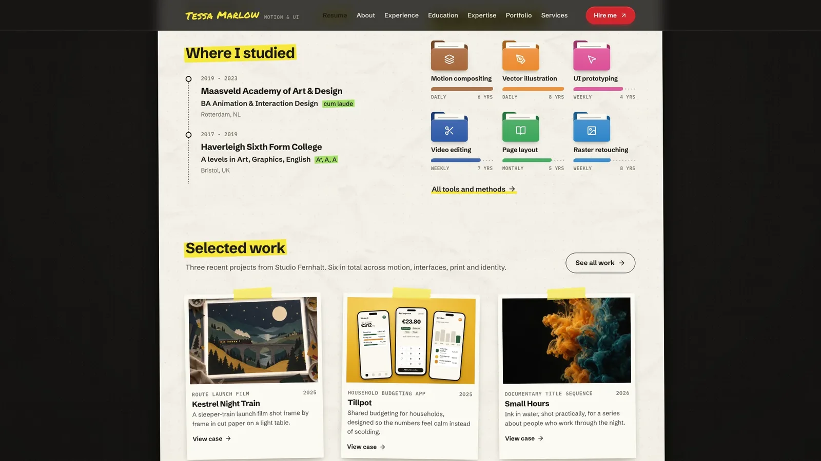 Paper-Texture Resume Site result preview 2