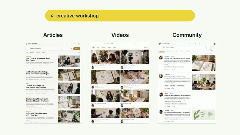 CreatorMotion · One Query Multiple Screens result preview